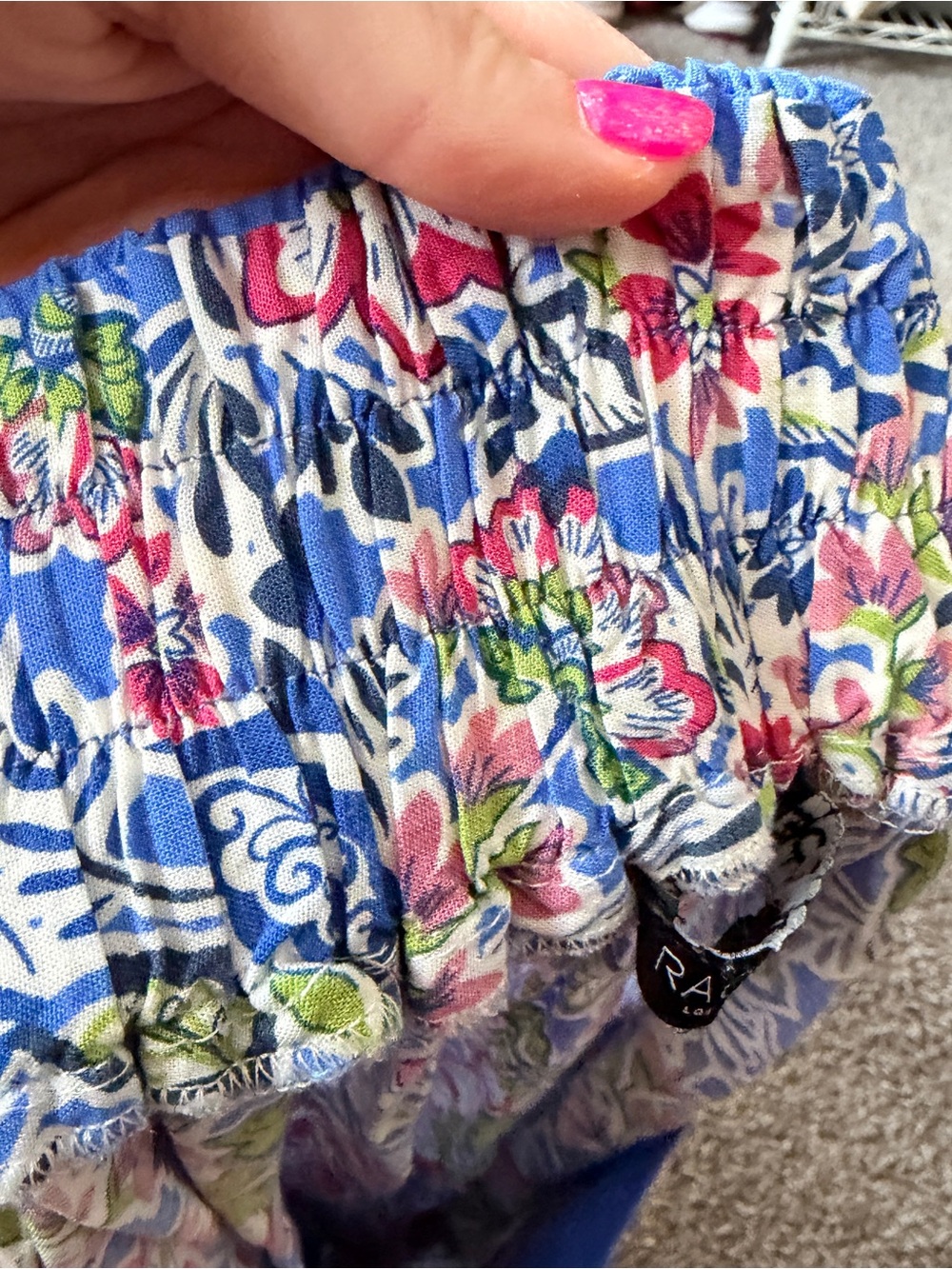 Rachel Zoe Printed Floral Blue Mini Skirt size medium - Picture 5 of 6